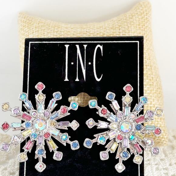 INC International Concepts Rhinestone Starburst Earrings NWT - Picture 5 of 7